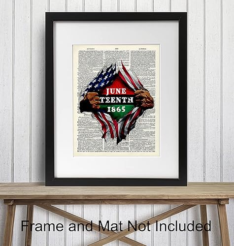 Miniatura 3 de Juneteenth Flag Wall Art - Black Power Poster 8x10 - Black Pride Art - African American Wall Decor for Men - Afro American Flag Culture - BLM