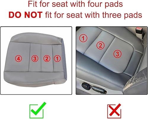 Miniatura 6 de NLQR Fundas de asiento de repuesto para parte inferior del lado del conductor y del pasajero, cuero de microfibra gris pedernal, compatible con Ford