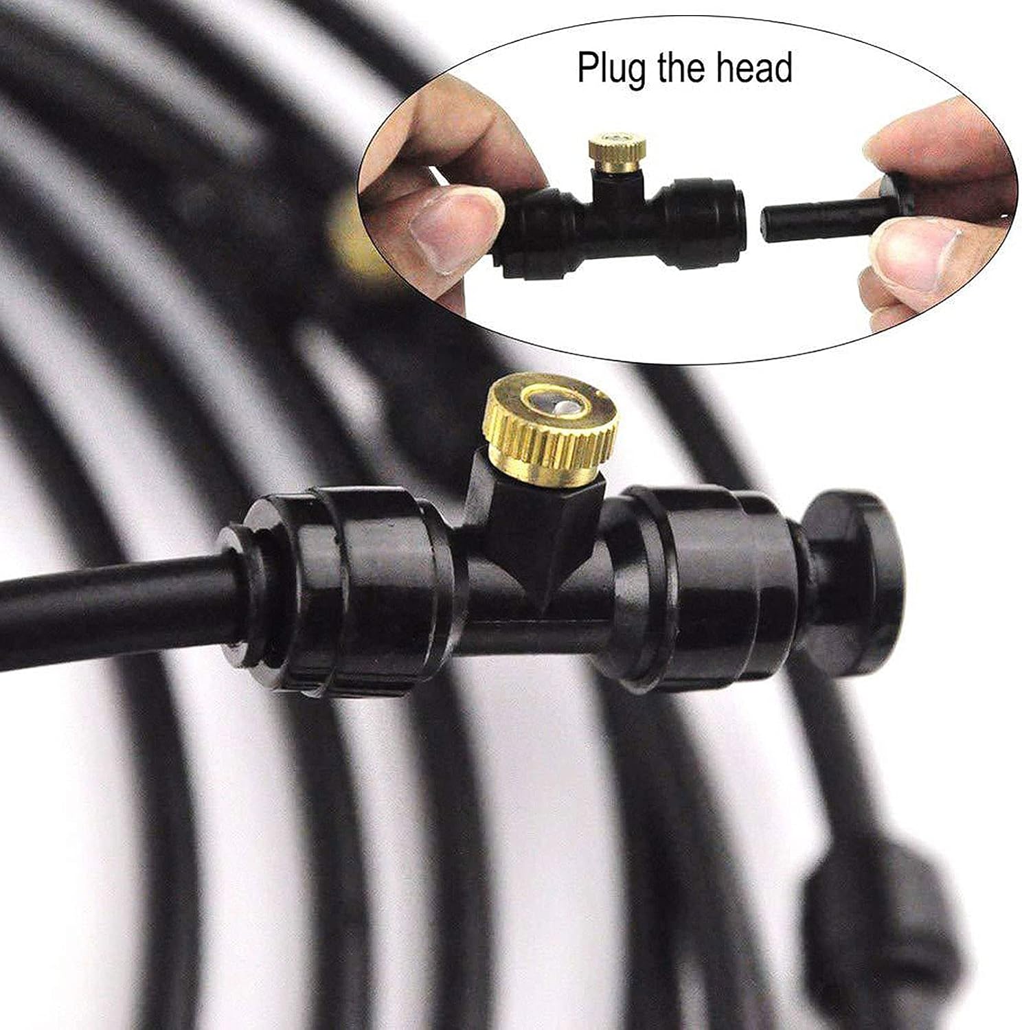 ADASP Outdoor Misting Cooling System Fan Mister for Patio Garden Greenhouse Watering Distribution System