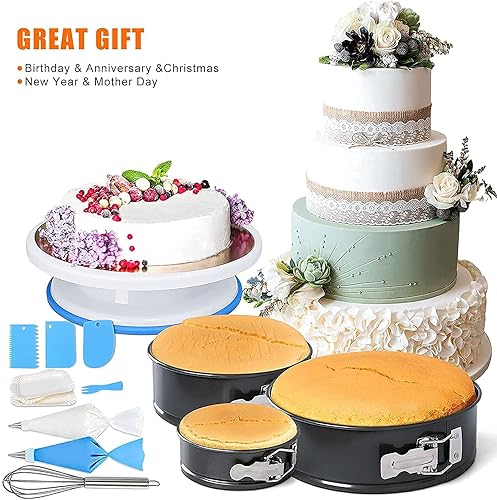 Miniatura 5 de Suministros de decoración de pasteles 507 piezas, kits de decoración de pasteles con 48 puntas de glaseado de tuberías, juego de hornear con 3