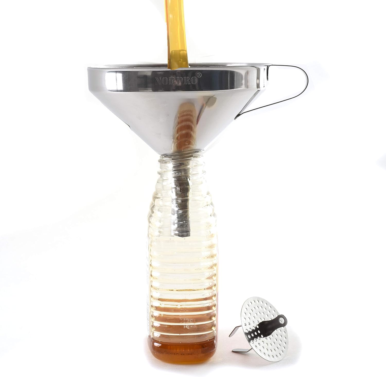 Norpro 5-Inch Stainless Steel Funnel with Detachable Strainer