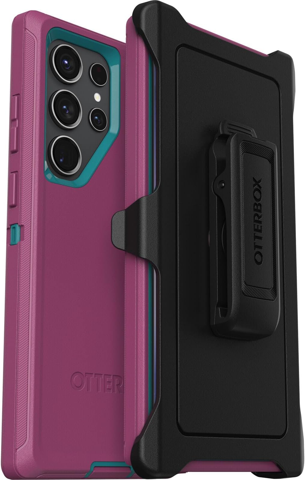 Galaxy S23 Ultra (Total Only) - Defender Series Case - Canyon Sun (Pink) - Tough & Durable - with Port Protection - Includes Clip Kickstand Case - Non-Retail Packaging