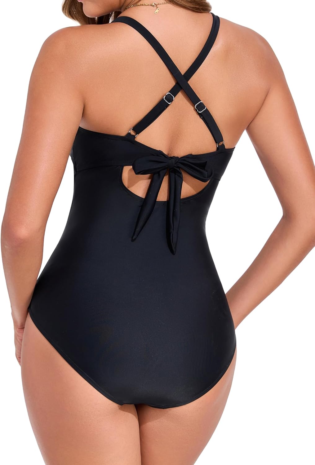 Smismivo Tummy Control Swimsuits for Women Slimming Bathing Suit Ruched Swim Suits Full Coverage Swimwear - Image 2