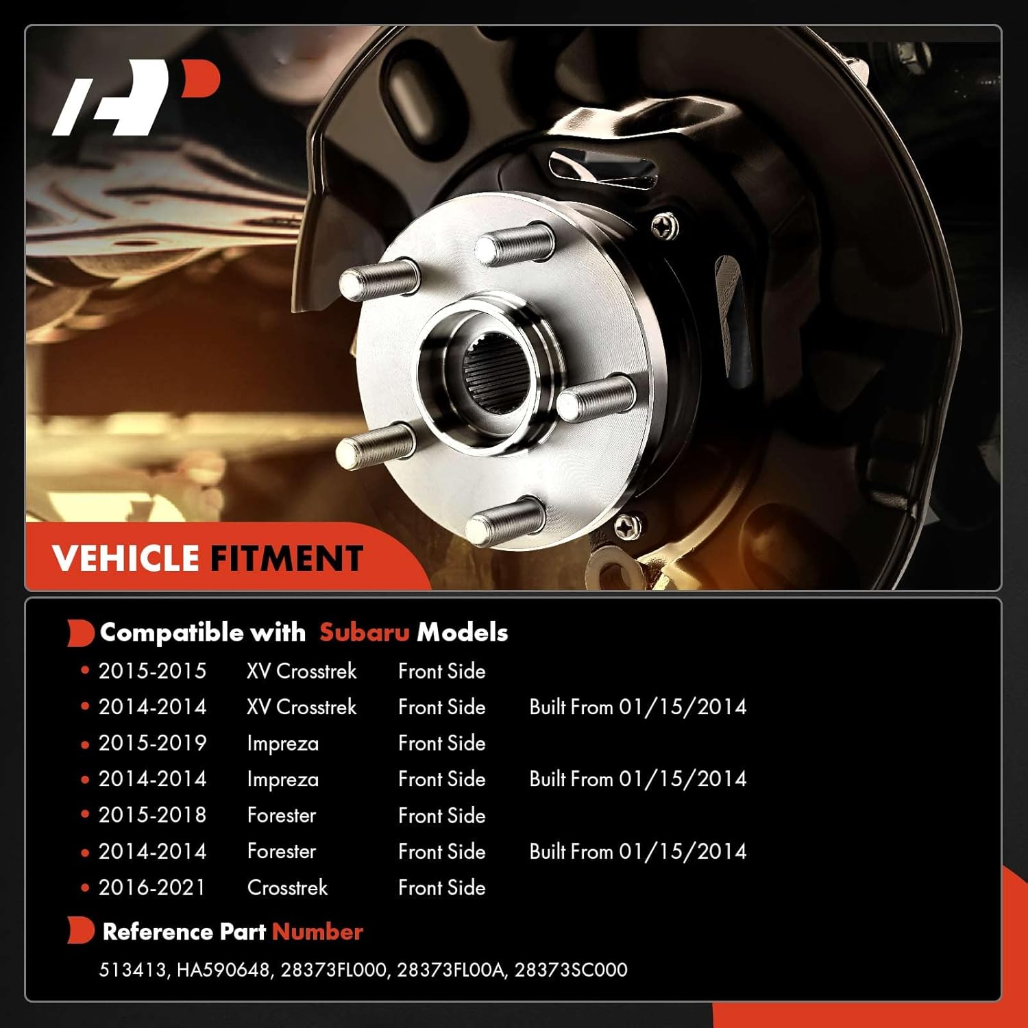 A-Premium Front Wheel Bearing and Hub Assembly with 5-Lug Compatible with Subaru Forester 2014-2018, Impreza 2014-2019, Crosstrek 2016-2021, XV Crosstrek 2014-2015 - Image 2