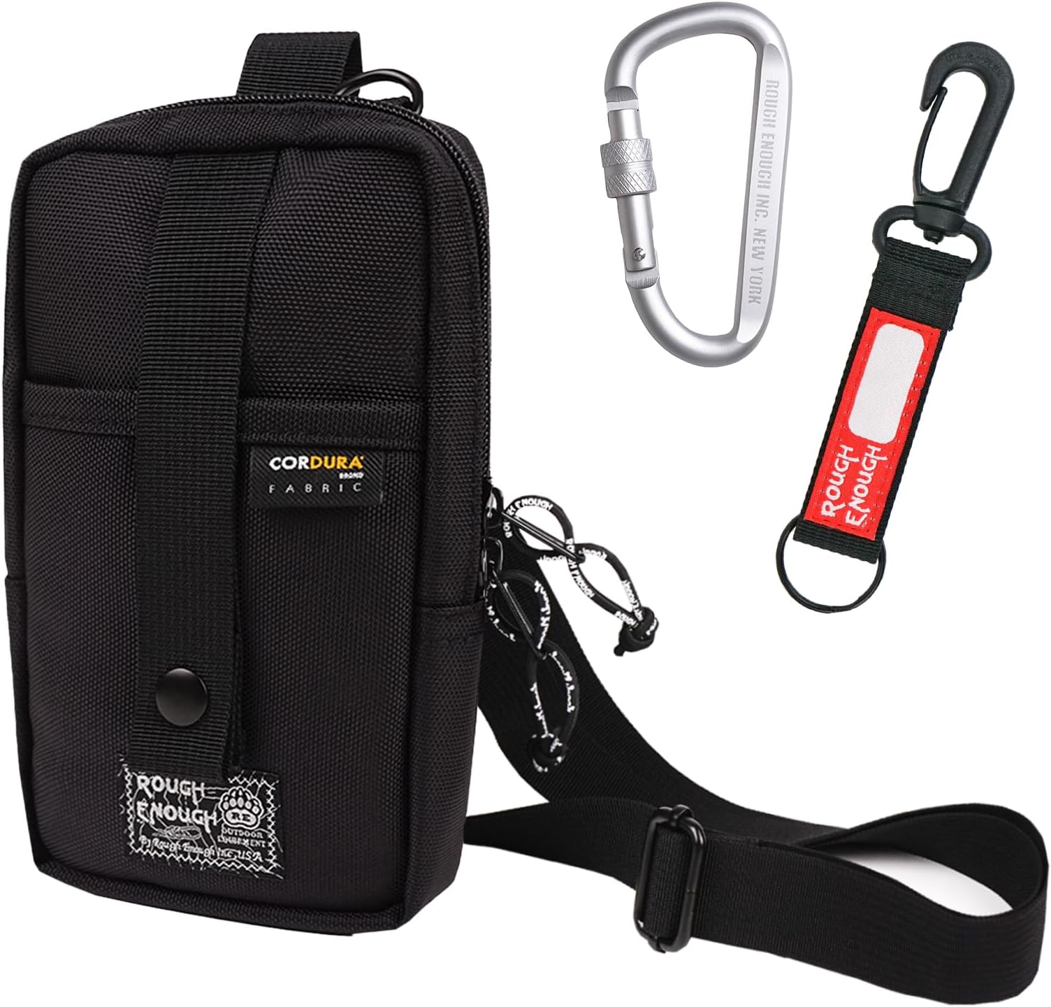 Rough Enough Small Crossbody Bag Man Purse for Men Cell Phone Shoulder Sling Tactical Pouch Black