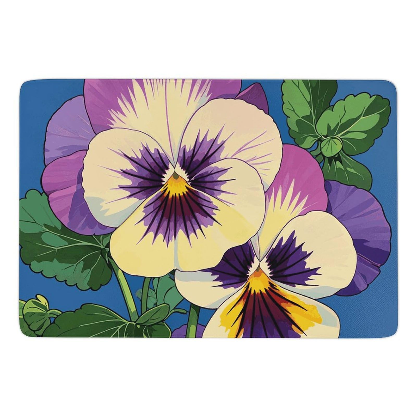 Tapis de bain absorbant et antidérapant en velours lavable motif pensées pour sol sécurisé