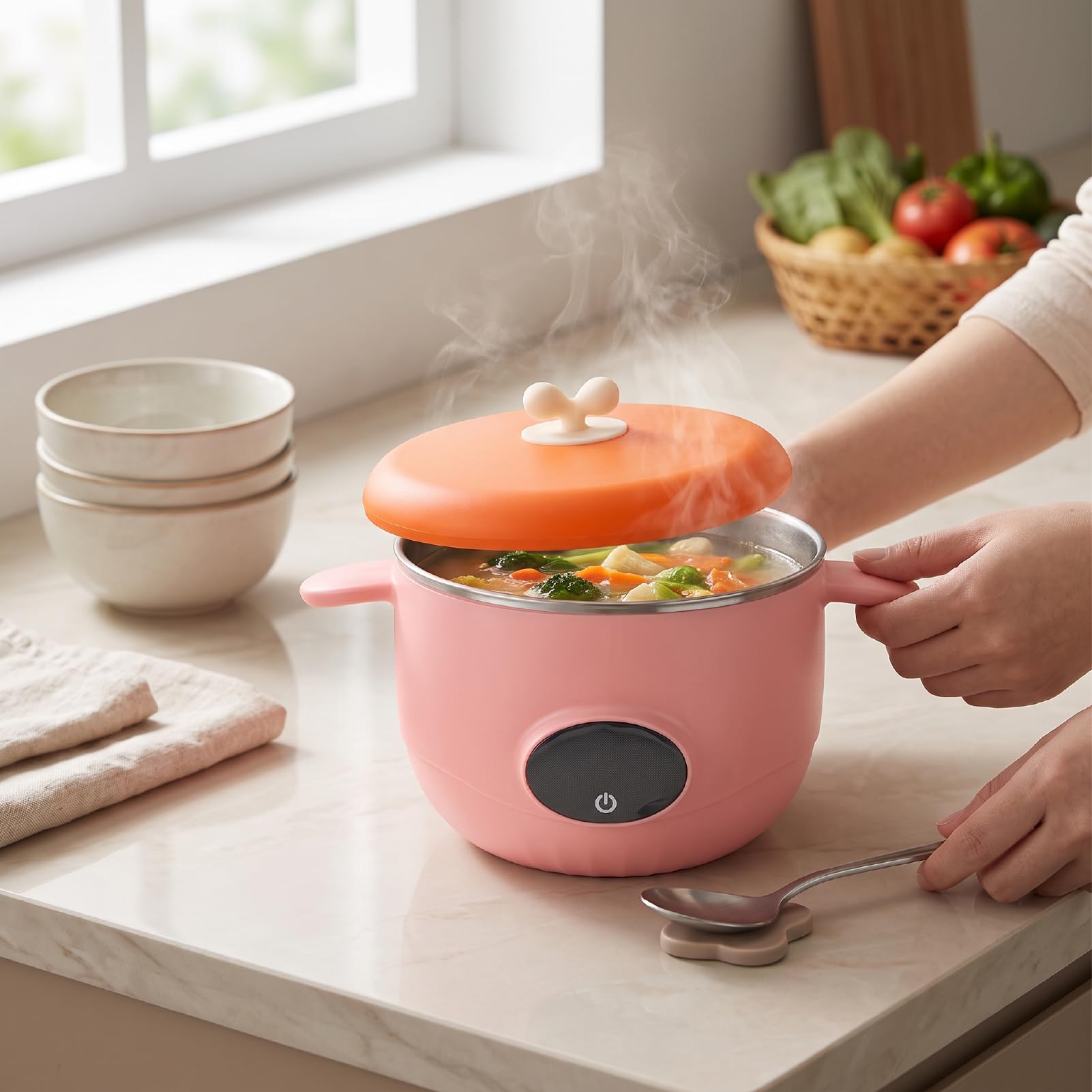 Luocute Boîte à Lunch électrique Sûre avec 3 Réglages de Température (PINK)
