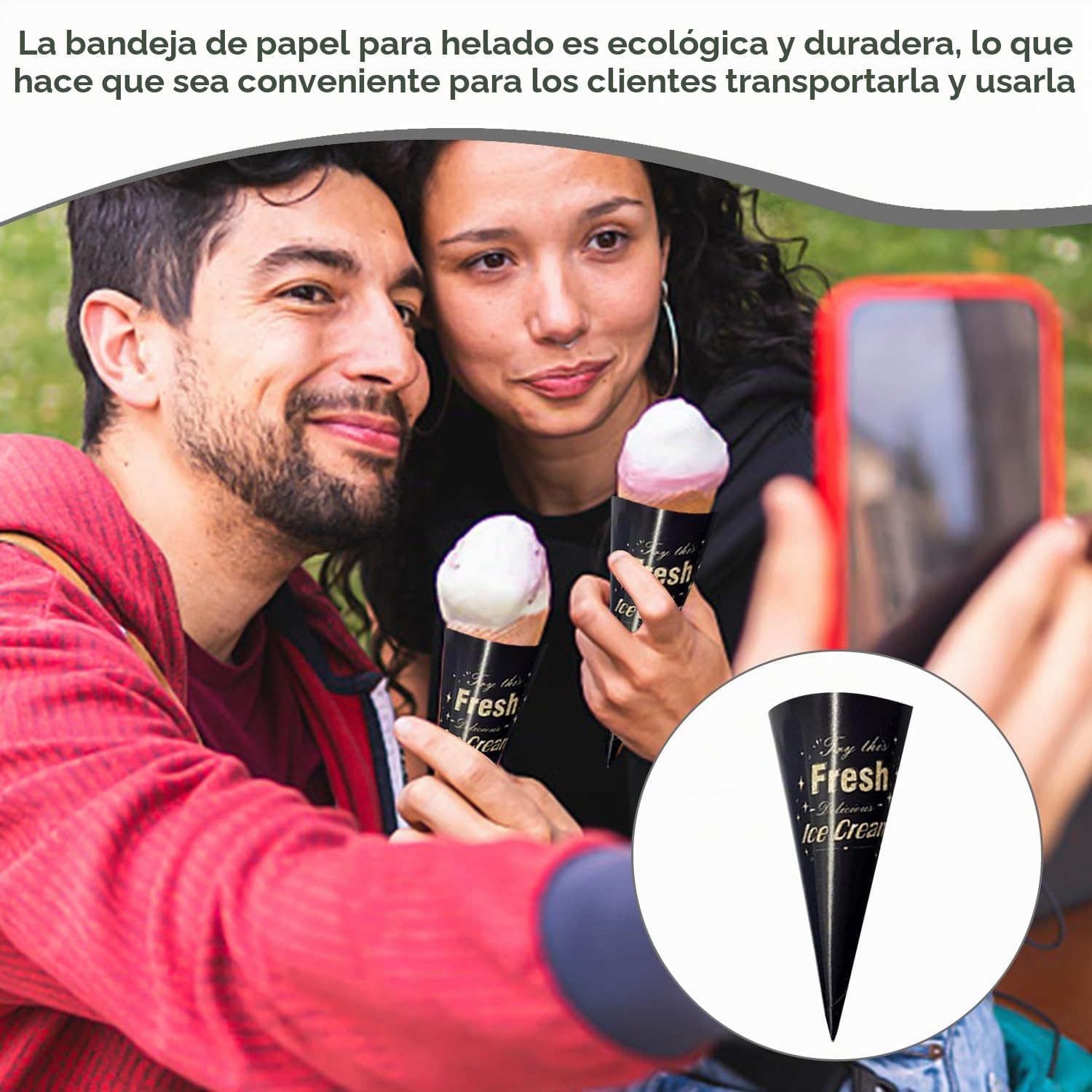 Soporte para cono de helado de 1 pieza, bandeja de papel para helado de 10 piezas, soporte para helado, soporte para cono de nieve para helado, soporte para exhibición de helado