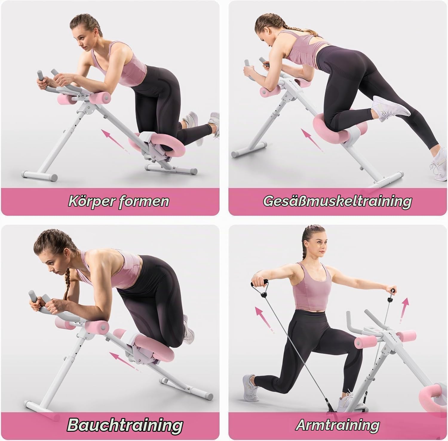 HoldOneLight Verstellbare Bauchmuskelmaschine, Bauchmuskeltrainingsgerät, Bauchmuskeltrainer für das Bauchmuskeltraining im Heim-Fitnessstudio, Knieschutz