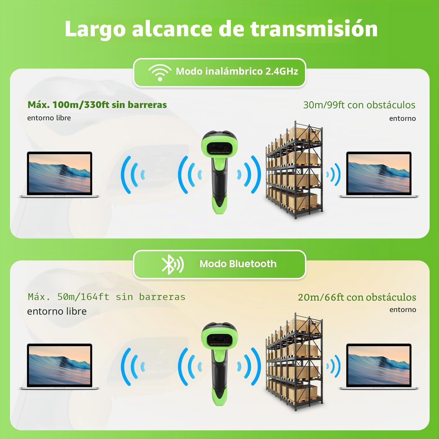 NetumScan Escáner de Código de Barras USB Inalámbrico Bluetooth 1D 2D QR Lector de Código de Barras Portátil Compatible con Computadora para Sistema Pos, Supermercado, Almacén, Tienda Minorista NSL8BL