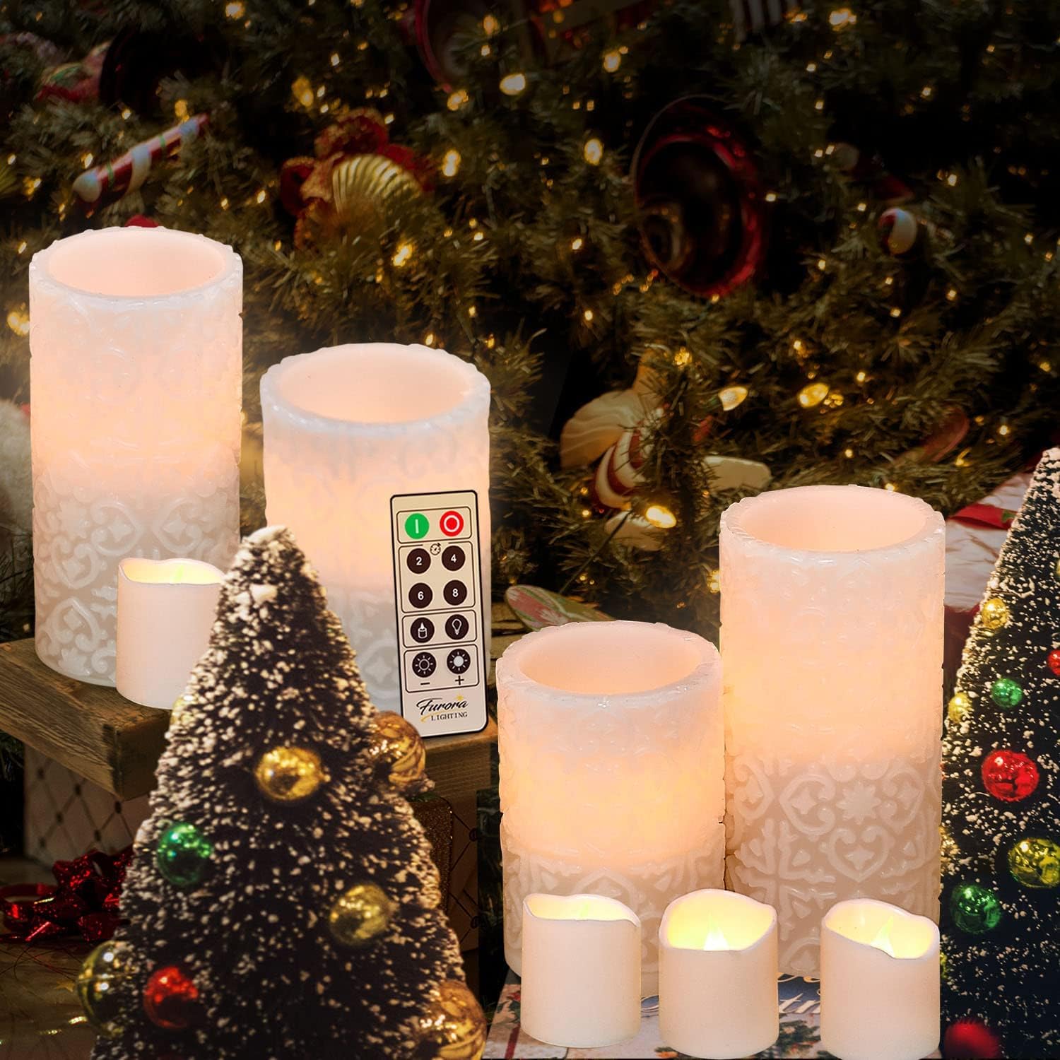 Buy FURORA LIGHTING LED Flameless Candles with Remote Battery