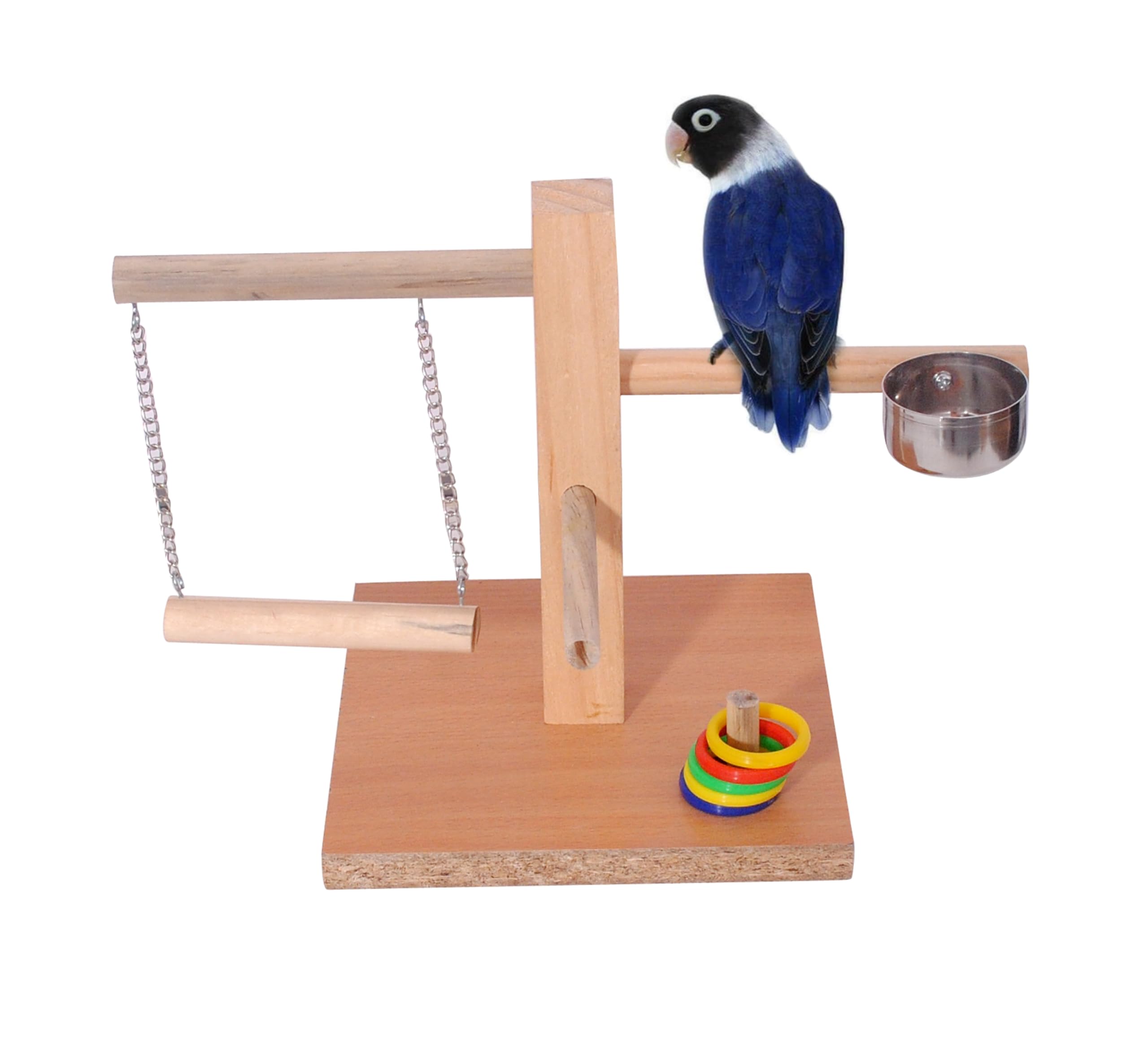 Poonch Wooden Bird Training Taming Playing Single Pillar Stand with Swing Feeder Multiple perches and Ring Game for Budgies Cockatiel Lovebird and Other Parrots (B0D34864KG) Amazon Price History, Amazon Price Tracker
