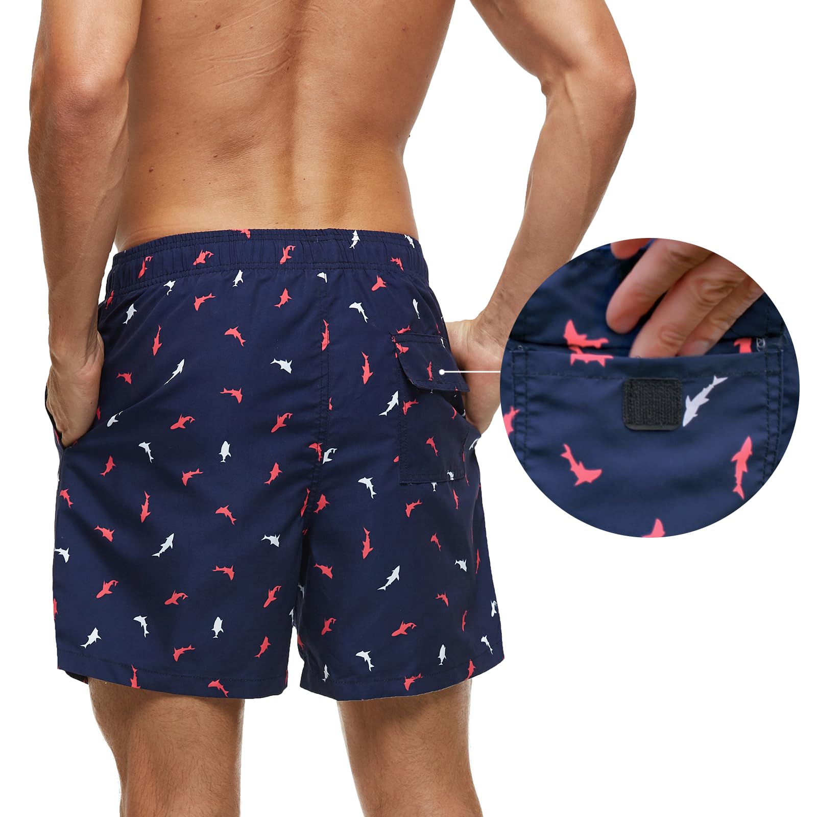 TMEOG Costume Uomo Mare Pantaloncini Casual, Costumi da Bagno Uomo Surf Lungo Costume da Spiaggia Piscina Pantaloncino Estivo con Tasche e Coulisse Regolabile