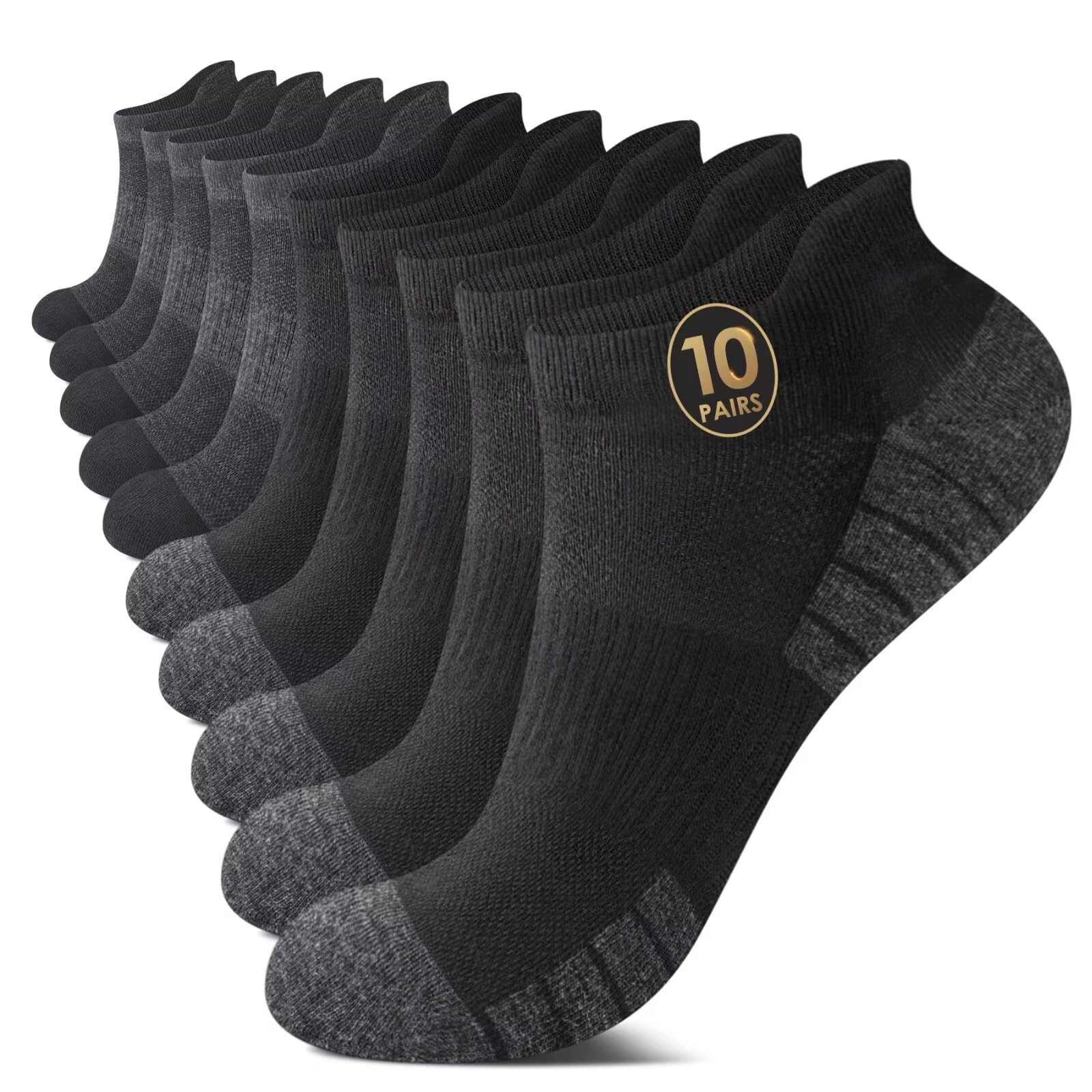 10 Pairs Cotton Anti Blister Running Socks for Men and Women-image-3