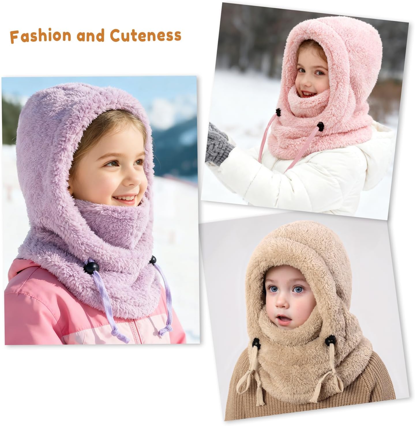 Kids Winter Fleece Hats,Child Balaclava Ski Mask Windproof Warm Adjustable with Fleece Lining Hat for Boys Girls - Image 7