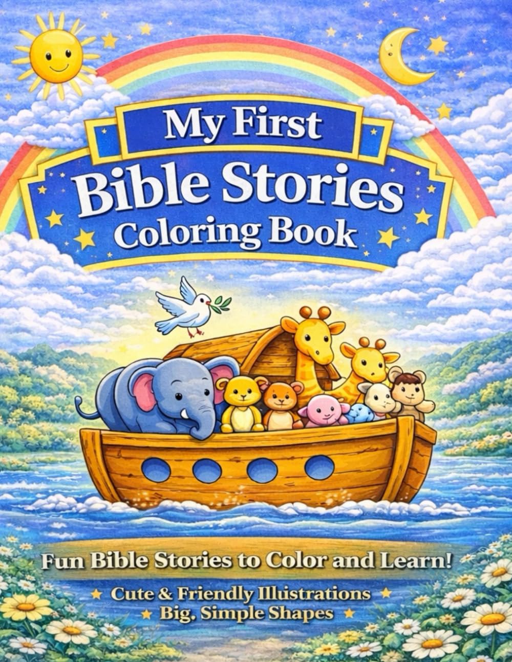 My First Bible Stories Coloring Book: From Creation to Jesus – Simple Bible Stories, Gentle Lessons, and Easy Coloring Pages for Young Children (Ages 3–7)