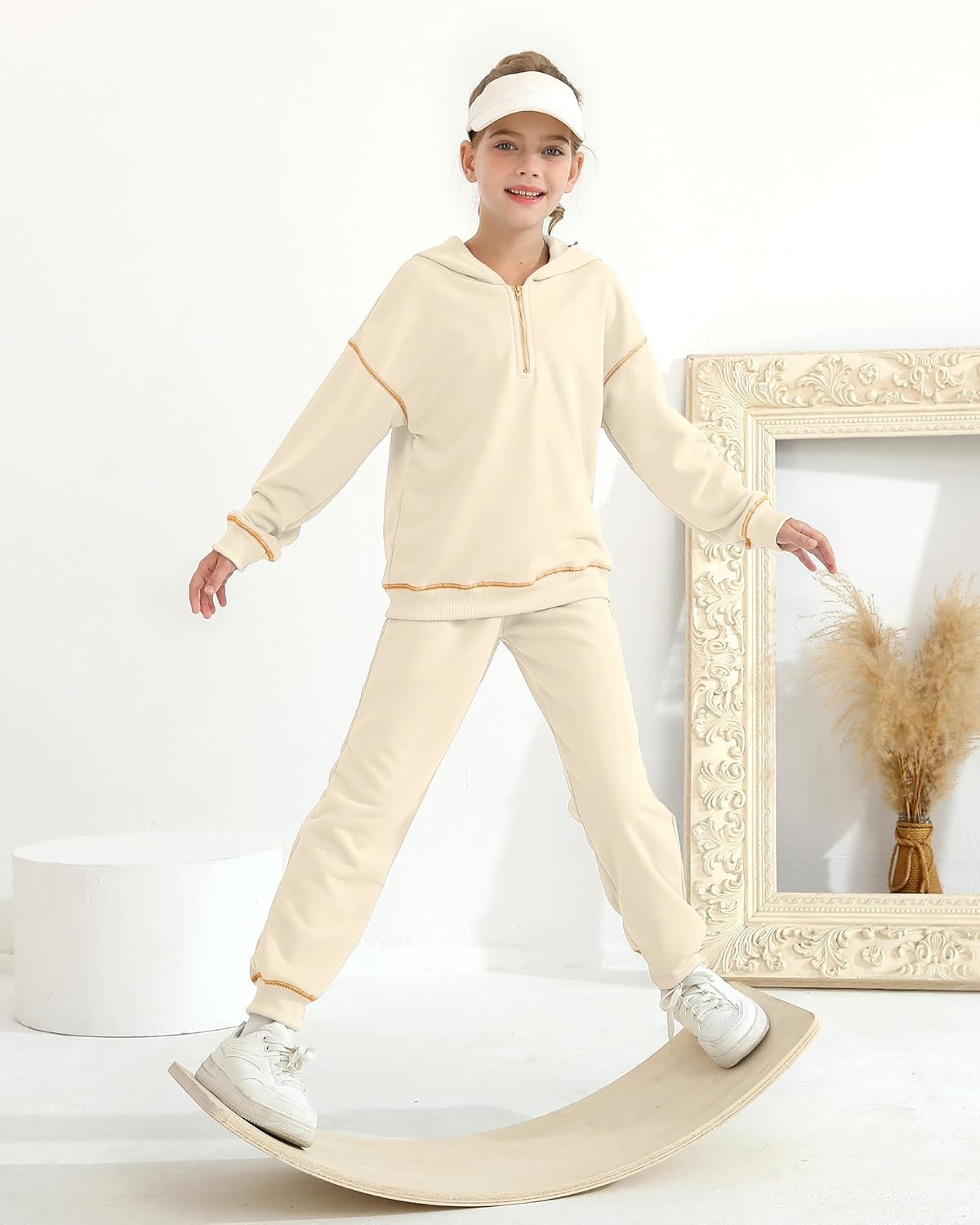 Girls Fall Winter Outfits 2 Piece Clothing Set Zipped Up Pocketed Hoodies Sweatpants Kid Sweatsuit Jogger Set 7-14Y - Image 3