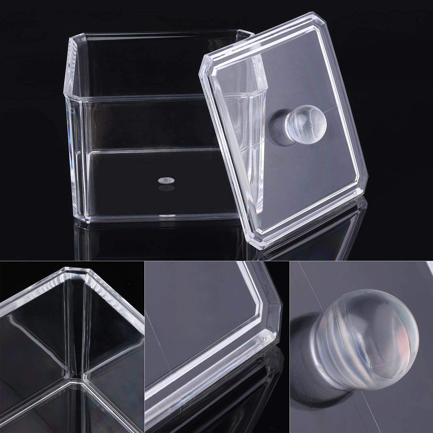 LoveBB Square Qtips Holder Dispenser Containers for Cotton Ball, Cotton Swabs, Cotton Pads, Makeup Sponges, Small Jewelry, 2 Packs