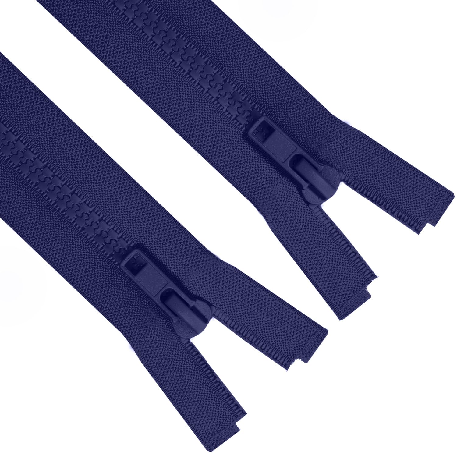 Sawoake 2PCS #5 15 Inch Separating Jacket Zippers for Sewing Coats Jacket Zipper Deep Blue Molded Plastic Zippers Bulk Tailor DIY Sewing Tools for Garment/Bags/Home Textile