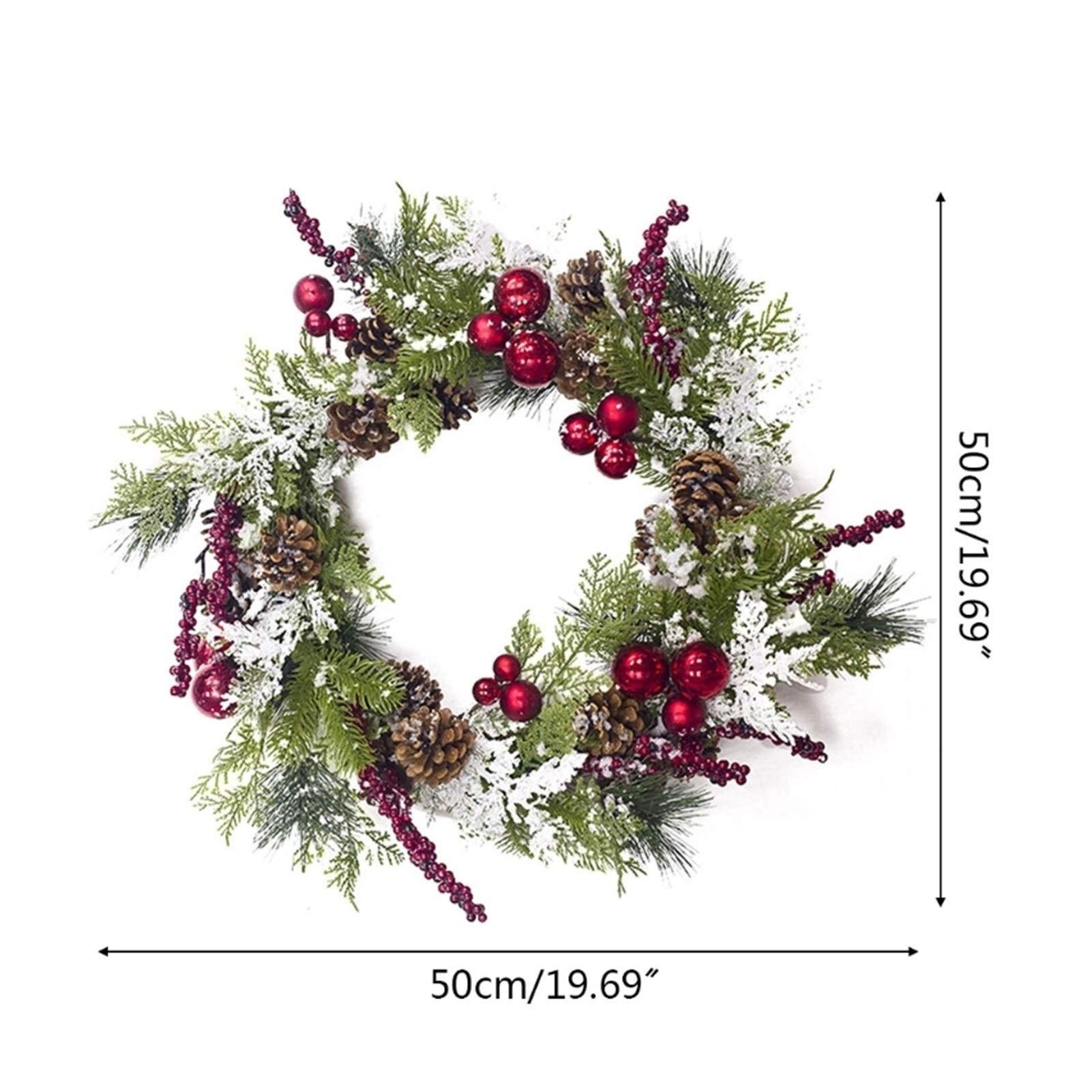 guirnaldas Guirnalda de Hojas de Cono de Pino Rojo Artificial de 20 Pulgadas Guirnalda Puerta Delantera Decoración de Ventanas Suministros de Navidad Guirnalda Artificial