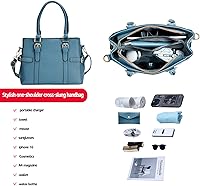 Vista 3 de Bolsos de mano de cuero de moda para mujer, bolso de hombro, asa superior, bolso de otoño