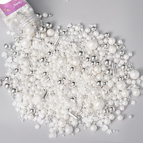 Miniatura 10 de Gránulos de Halloween para decoración de pasteles, gránulos de perlas negras y rojas con murciélagos negros y dulces de globo ocular, perfectos