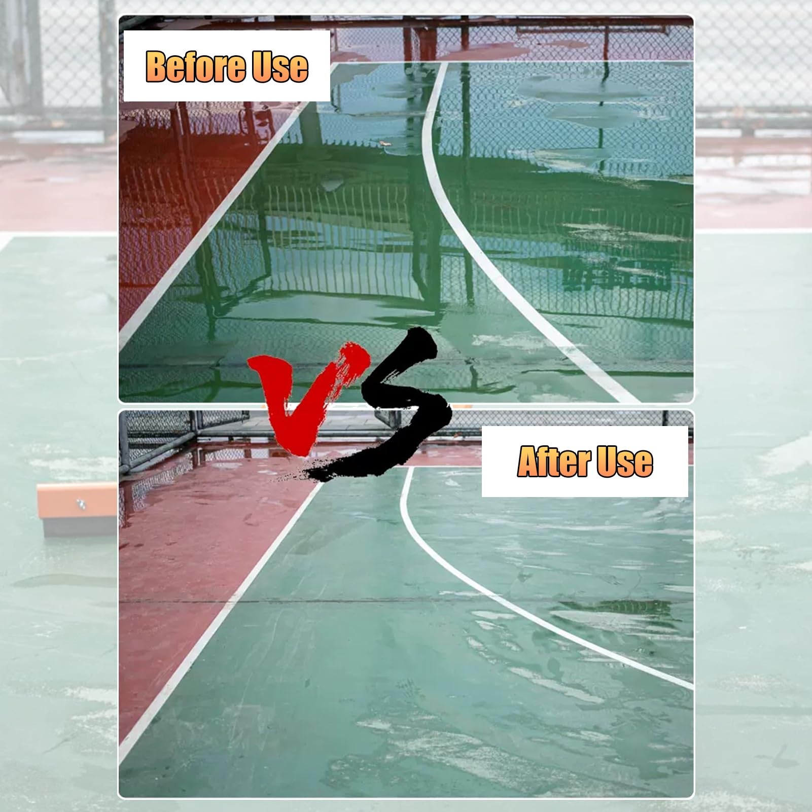Spazzaneve professionale arancione for campi da tennis, for rimuovere l'acqua in autunno e inverno, attrezzatura for spingere all'esterno in alluminio