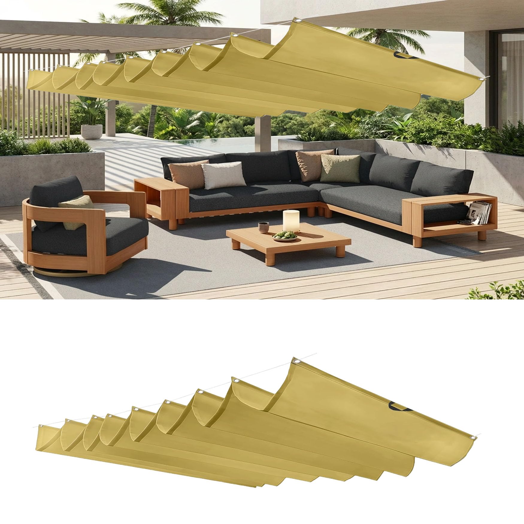 Voile d'ombrage rétractable pour balcon et repas conviviaux d'été