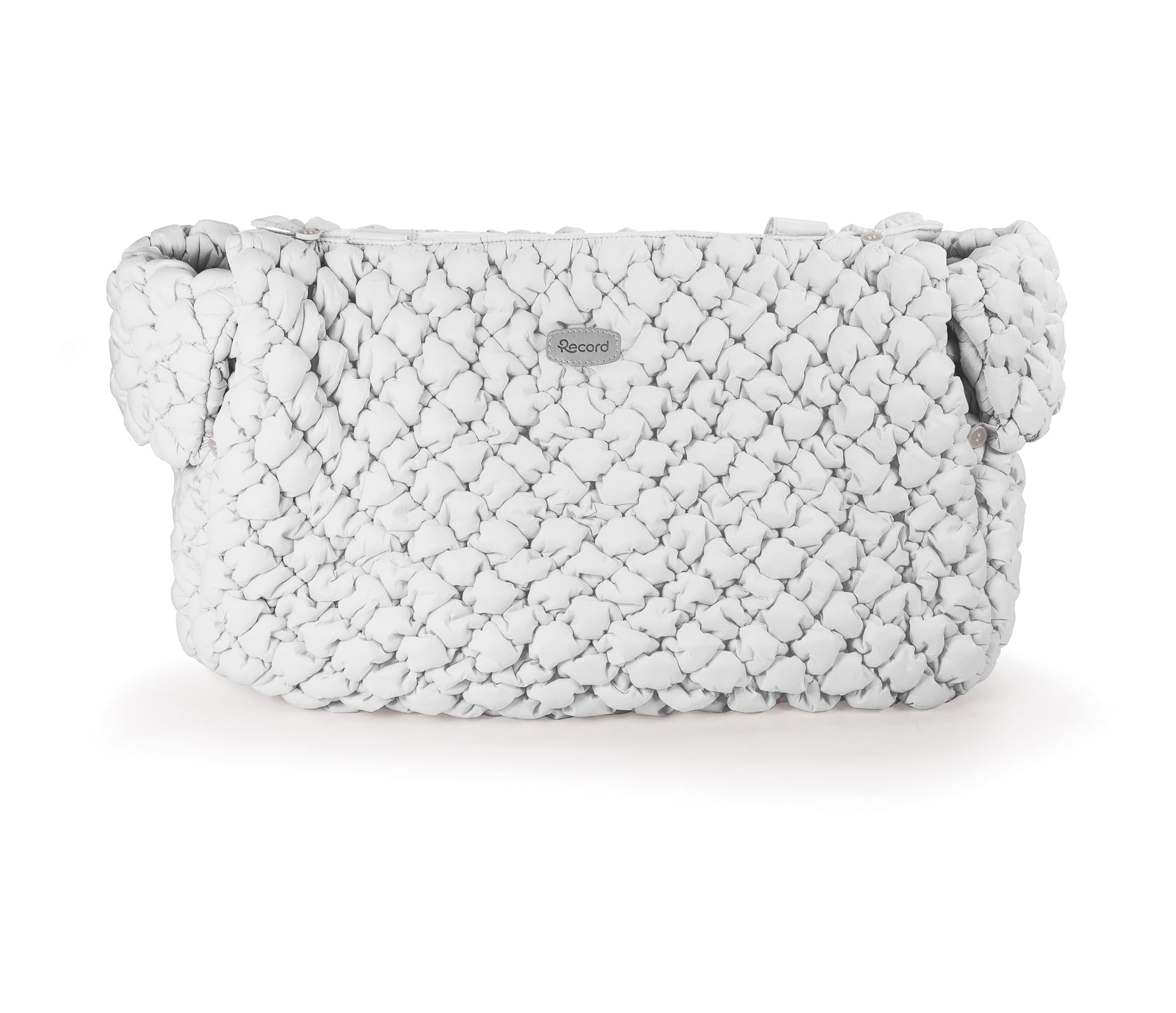 Record - Borsa per Cani e Gatti Cloud con effetto goffrato. Traportino per Cani con Maniglia imbottita per comfort e fondo rimovibile | Bianco, 37 x 19 x 26 cm