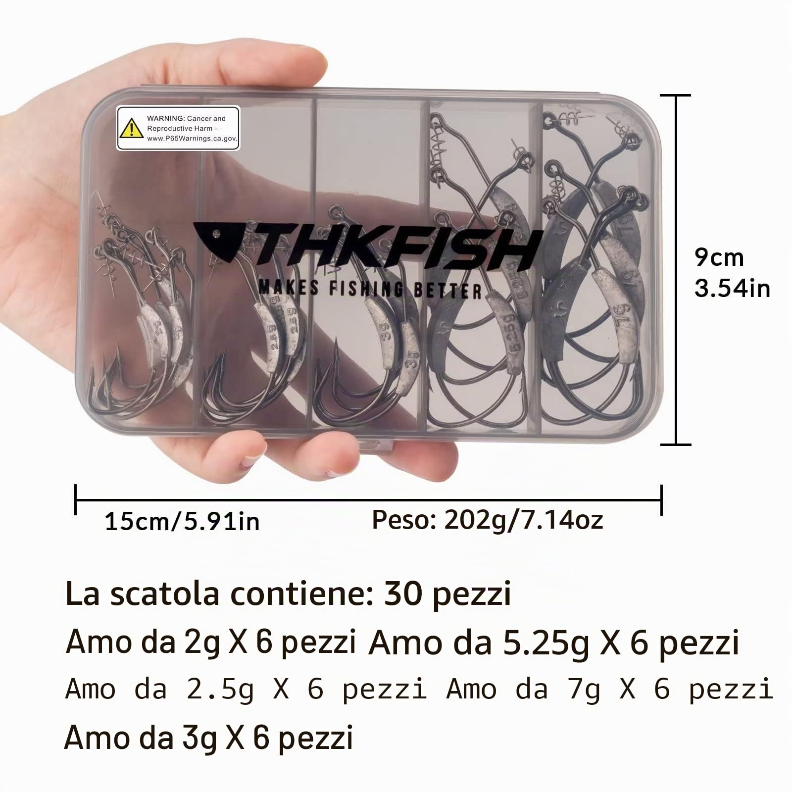 THKFISH Ami da Pesca Ganci Twist-Lock Ganci Weedless Ganci Appesantiti Ganci Swimbait per Ganci Appesantiti in Plastica Morbida Acqua Salata Acqua Dolce 19PZ 25PZ 30PZ 60PZ