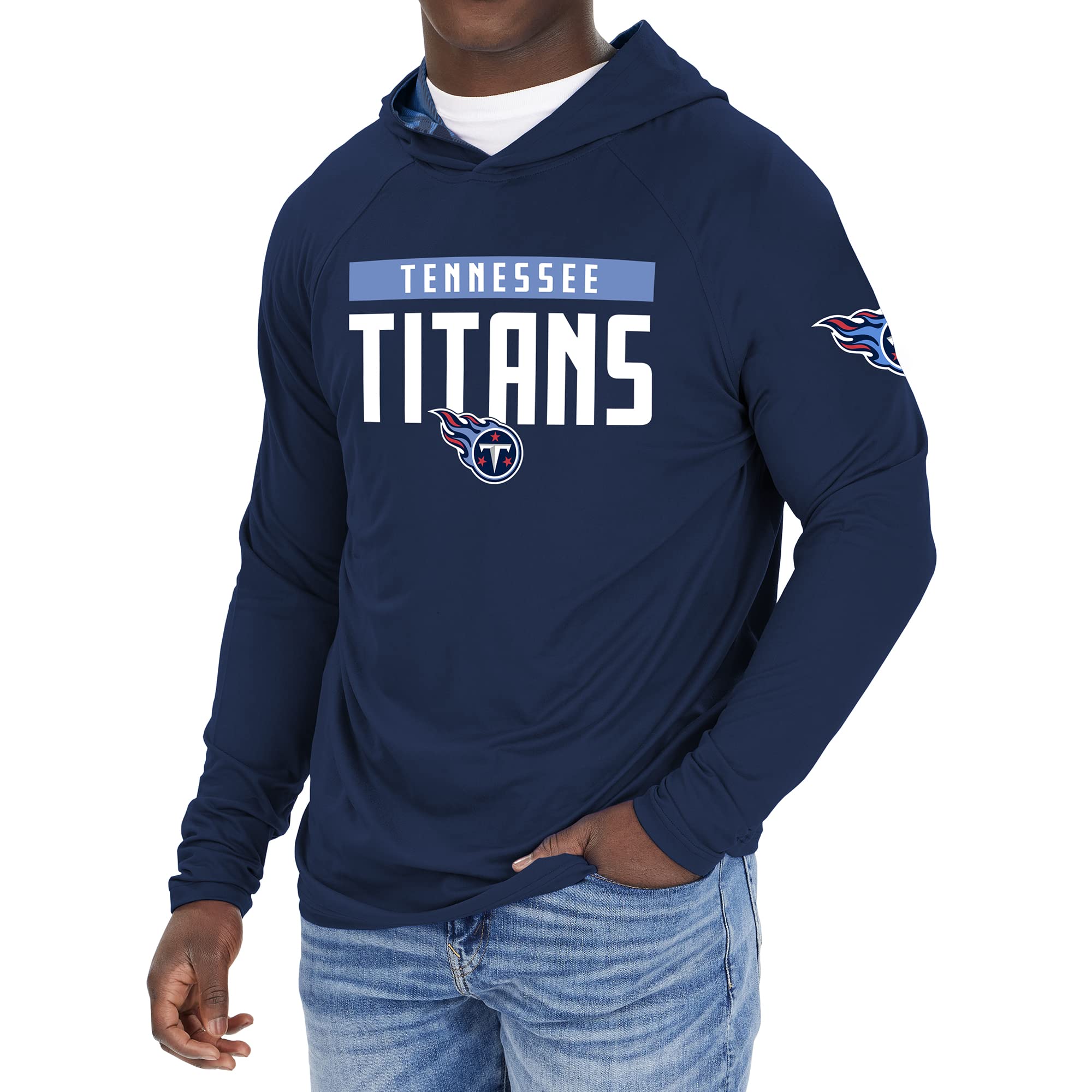Zubaz NFL Football Men's Solid Team Hoodie with Camo Lined Hood and Sleeve Graphic — view 75