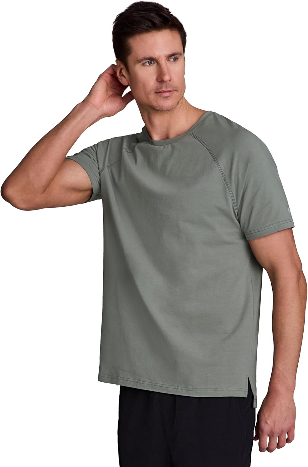 RBX Activewear Men's Cotton T-Shirt, Stretchy Short Sleeve Tee Crewneck Quick Drying Workout Top