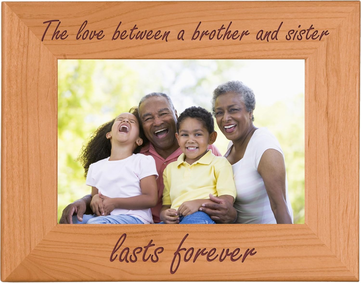 CustomGiftsNow The Love Between Brother and Sister Lasts Forever - Natural Alder Hanging/Tabletop Wood Photo Picture Frame (8x10-inch Vertical)