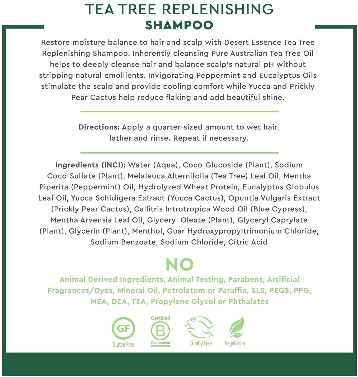 Desert Essence - Shampooing et Après-Shampooing Régénérateur au Melaleuca Thérapeutique - Pack duo - 2 x 375mL