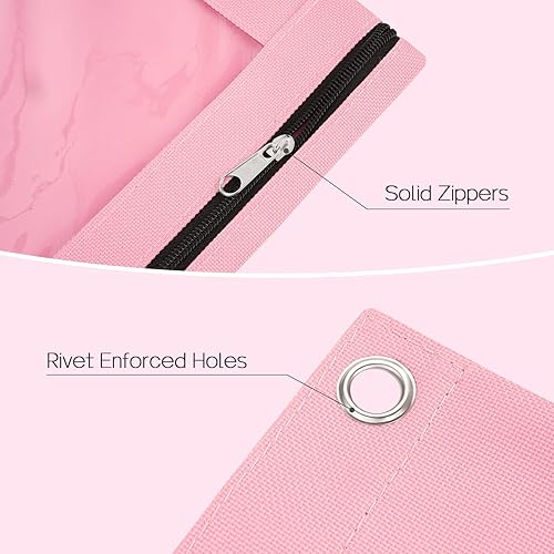 Miniatura 5 de Sooez Estuche para lápices para carpeta de 3 anillos, paquete de 2 bolsas para lápices con ventana transparente con cremallera y ojales reforzados,