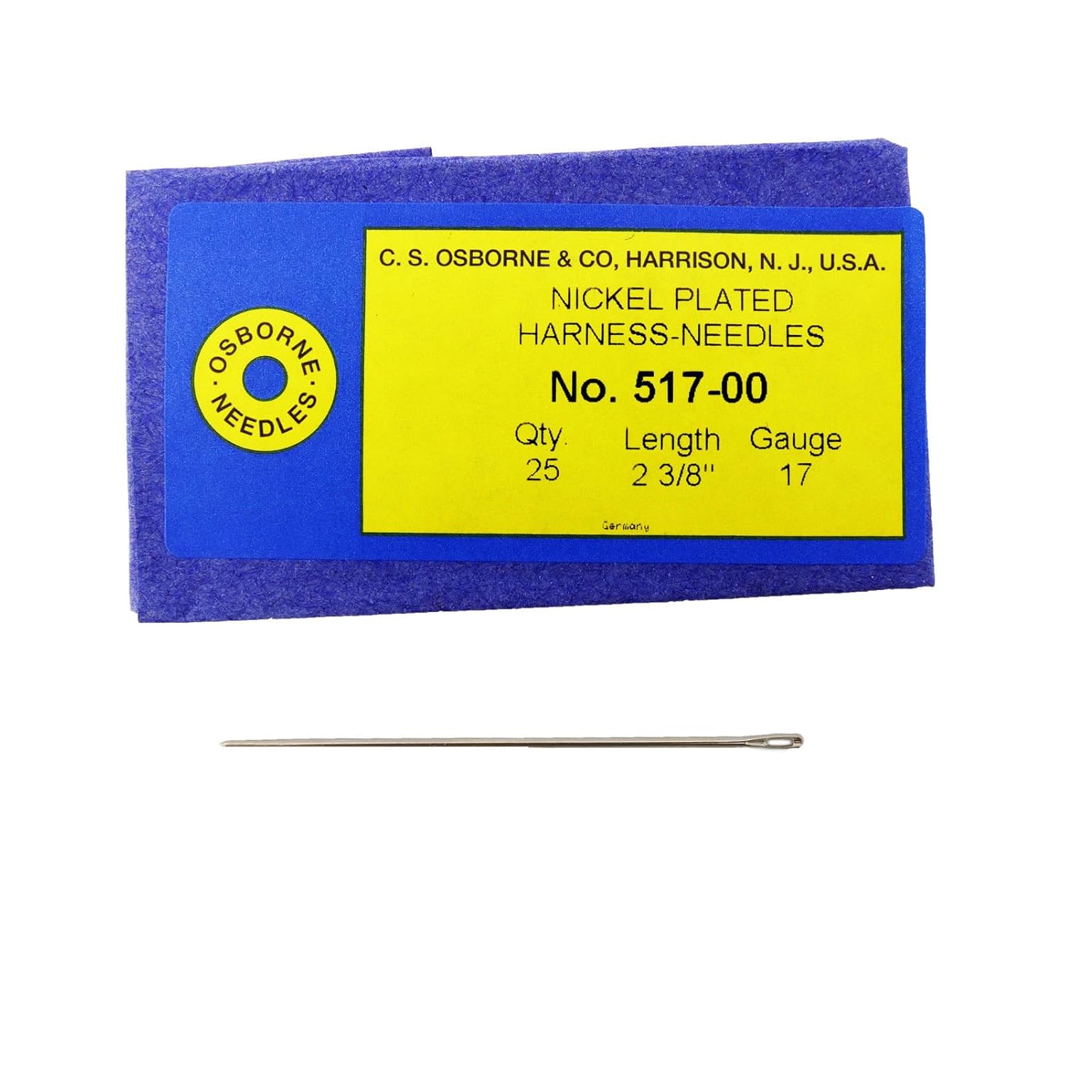 C.S. Osborne Pack of 25 Harness Needles 517 (51700) Size 00 Made in