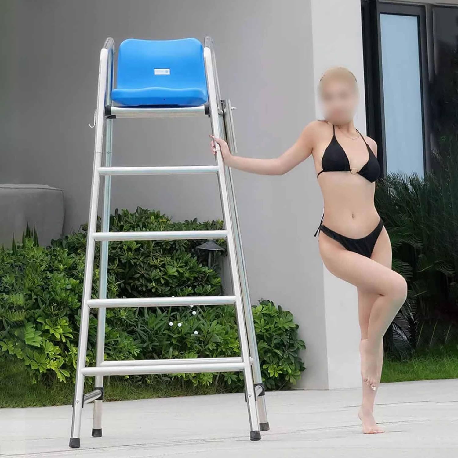 71" Lifeguard Chair for Pool & Playground, Tall Observation Seat, Free-Standing Lifesaving Tower for Public Swimming Areas, Durable Outdoor Safety Chair