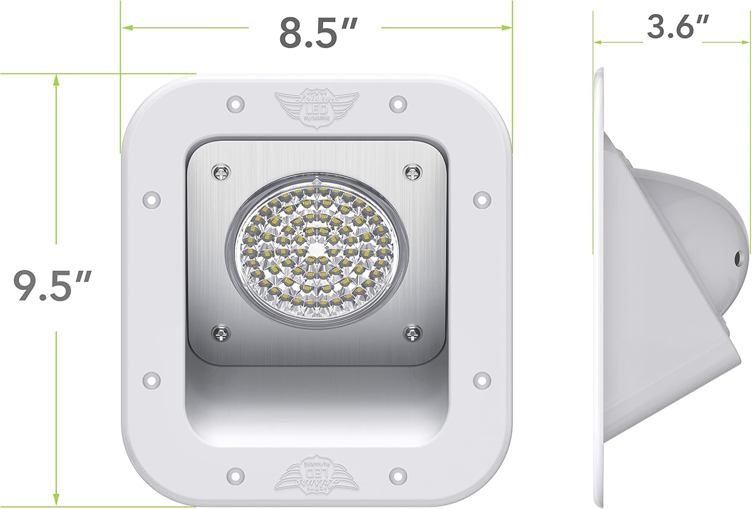 Leisure LED RV Exterior Flood Porch Utility Light - White 12v 1100 Lumen Lighting Fixture Replacement Lighting for Weekend Warrior RVs, Trailers, Campers, 5th Wheels (White)