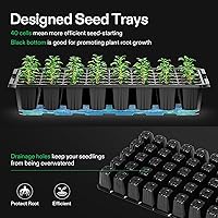 Vista 8 de VIVOSUN Paquete de 6 bandejas de inicio de semillas, kit de inicio de semillas de 240 celdas con 2 juegos de luces LED, cubierta superior de 3.6