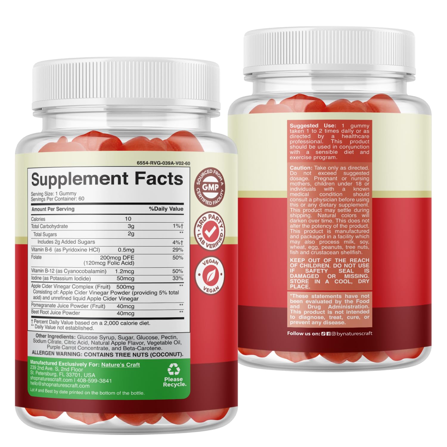 Apple Cider Vinegar Gummies with B12 Vitamin - Energy Support - 60 Count — Amazon image 7