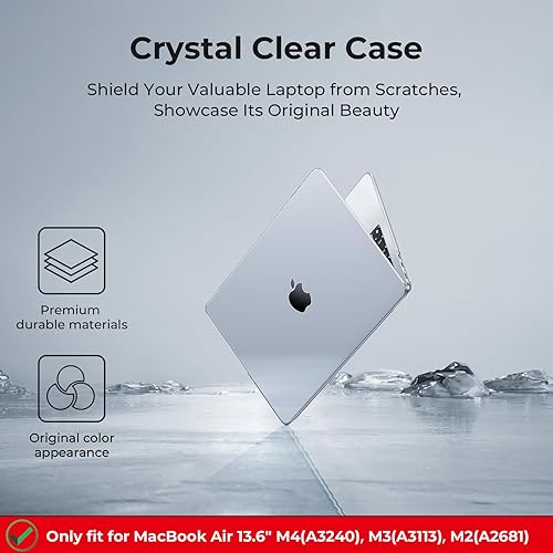 Miniatura 6 de EooCoo Funda compatible con MacBook Air de 13 pulgadas 2026 2025-2022 M4 M3 M2 modelo A3240 A3113 A2681, Mac Air de 13.6 pulgadas, carcasa rígida
