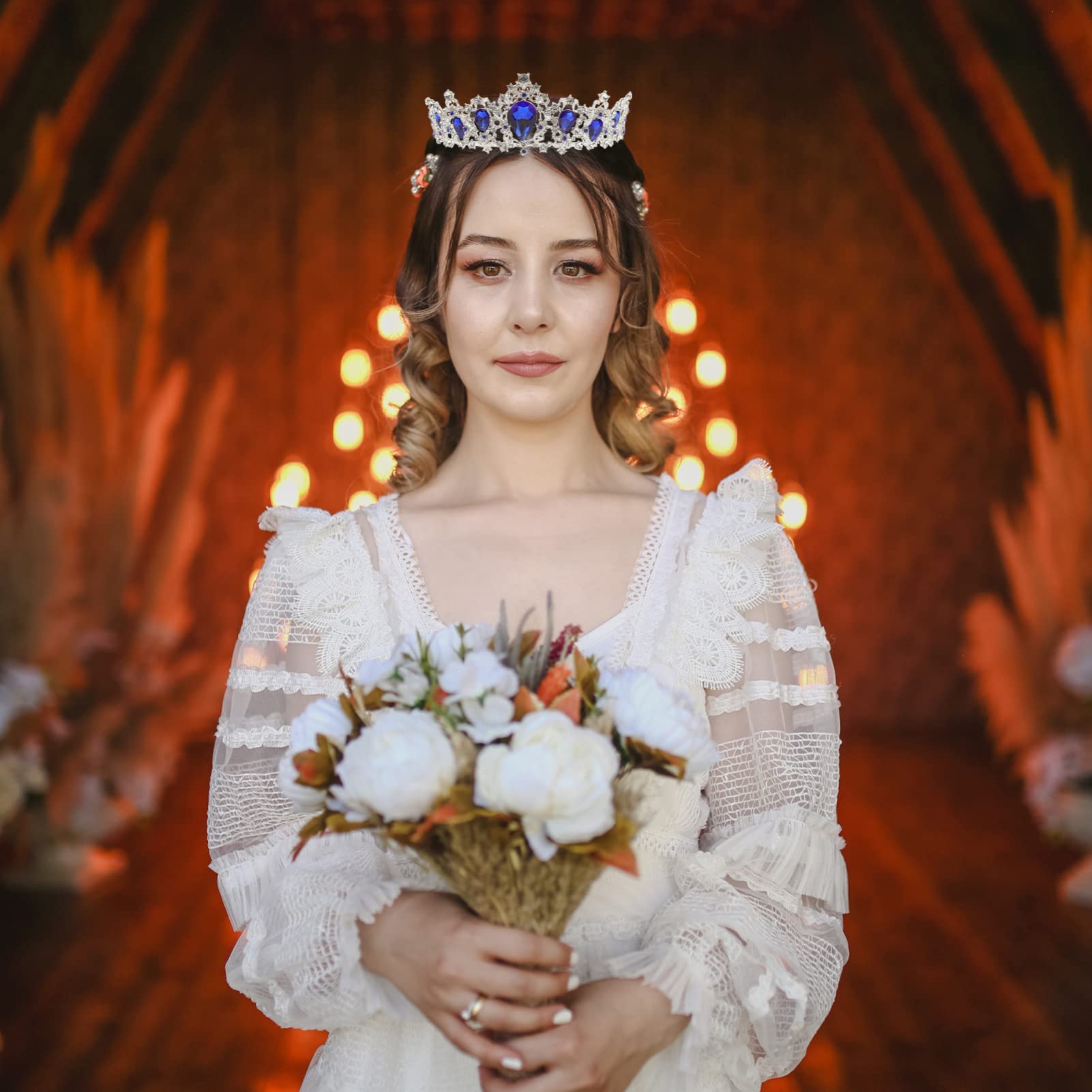 Abaodam 2 Piezas Nupcial De La Vendimia Tiara De Princesa Tiara De Cumpleaños Para Niñas Tiaras Para Niñas Tiaras De Boda Peluca Cristal Dama De Honor Víspera De Todos Los Santos