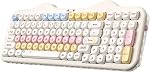 YUNZII C98 Clavier mécanique sans fil avec Pad numérique,98 Clé BT5.0/2.4G/USB-C Montage d'étanchéité à chaud avec PBT MOA Captures de clés, sur mesure RGB,Clavier de gâteau mignon pour Win/Mac (Beige, lait V2 Interrupteur linéaire)