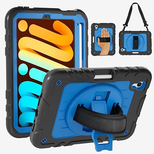 PZJI Case for iPad mini 7 (A17 Pro) 2024/ Mini 6 8.3'' with Pencil Holder [360 R
