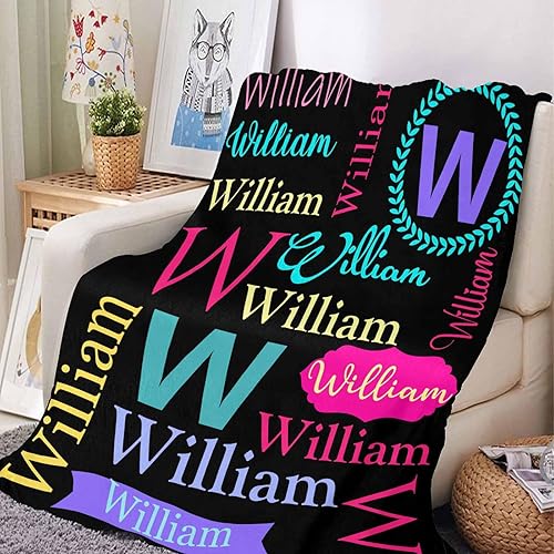 Miniatura 73 de Artsadd Personalized Baby Blanket for Girls Boys, Custom Baby Blankets with Name Customized Throw Blanket for Kids Newborn Baby Shower Birthday Gifts