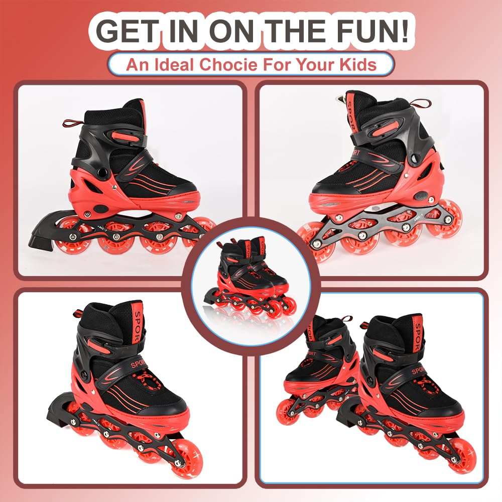 Patins à Roues alignées pour Enfants, Patins à Roues alignées à Taille réglable pour Enfants, Patins à Roues alignées pour Filles et garçons Adultes, Violet