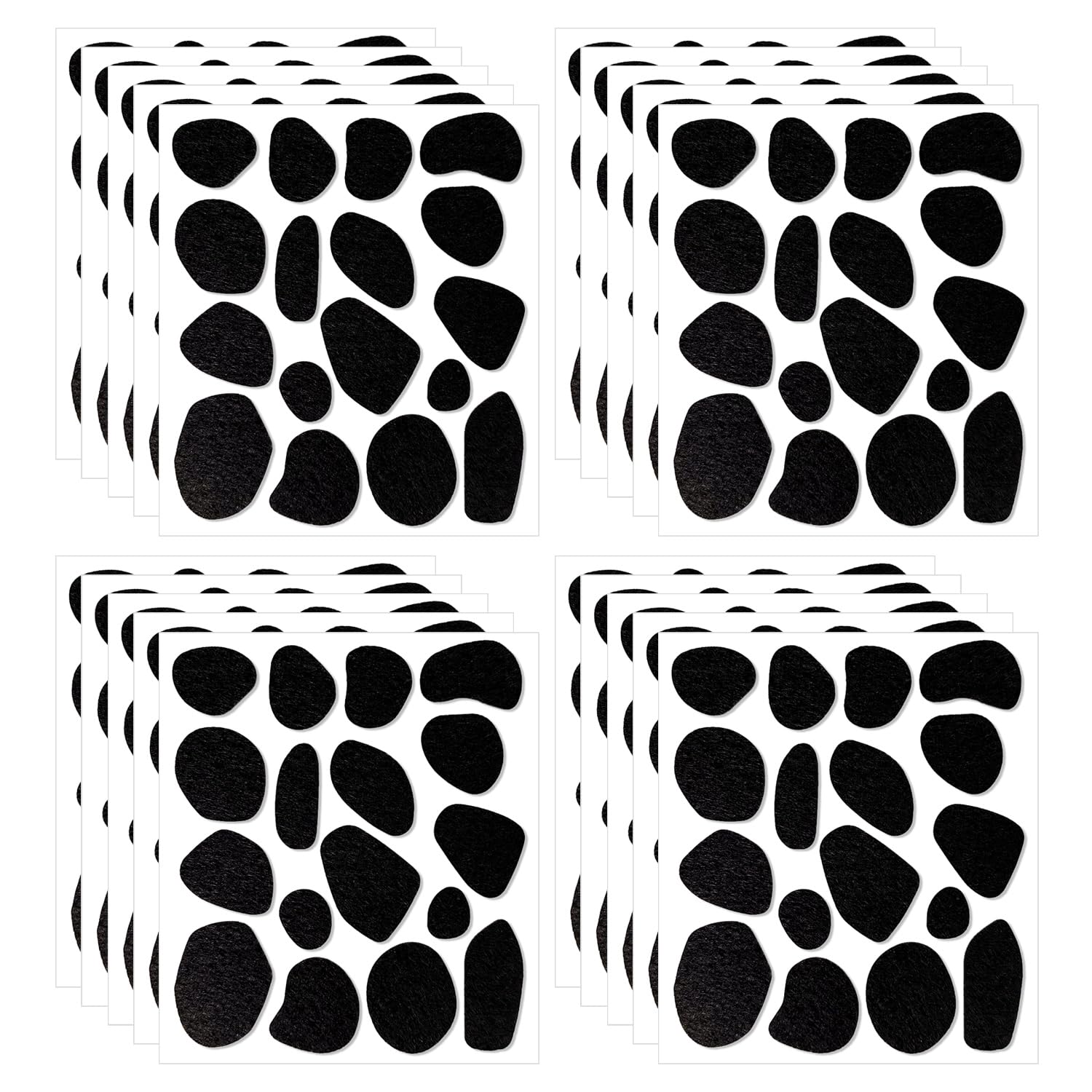 20 Sheets of Black Felt Stickers, Irregular Stickers, Waterproof Stickers, Which Can Decorate Furniture, Walls, Cars.