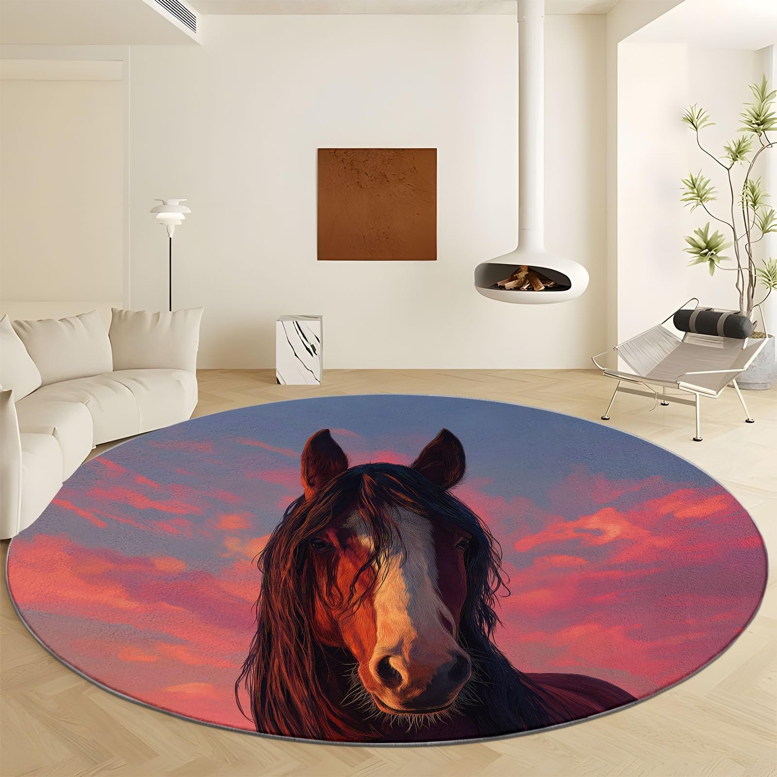 Tapis de salon rouge crépuscule pour réchauffer votre décoration