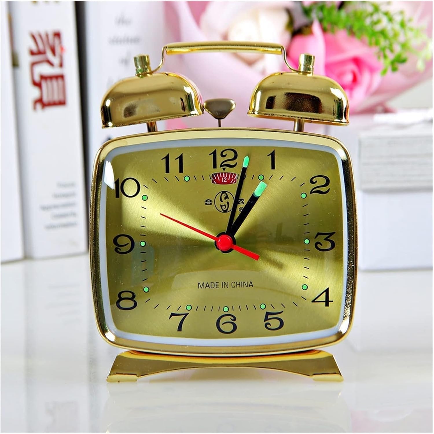 Alarm Clocks Square Retro Metal Movement Creative Alarm