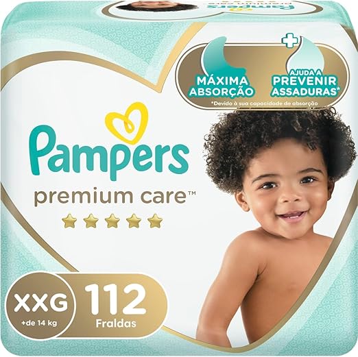 Fralda Pampers Premium Care XXG - 112 fraldas Menor preço em Fralda Pampers Premium Care XXG - 112 fraldas